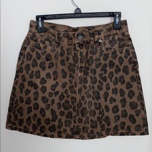 Blank NYC Cheetah Print Denim Skirt - Size 28